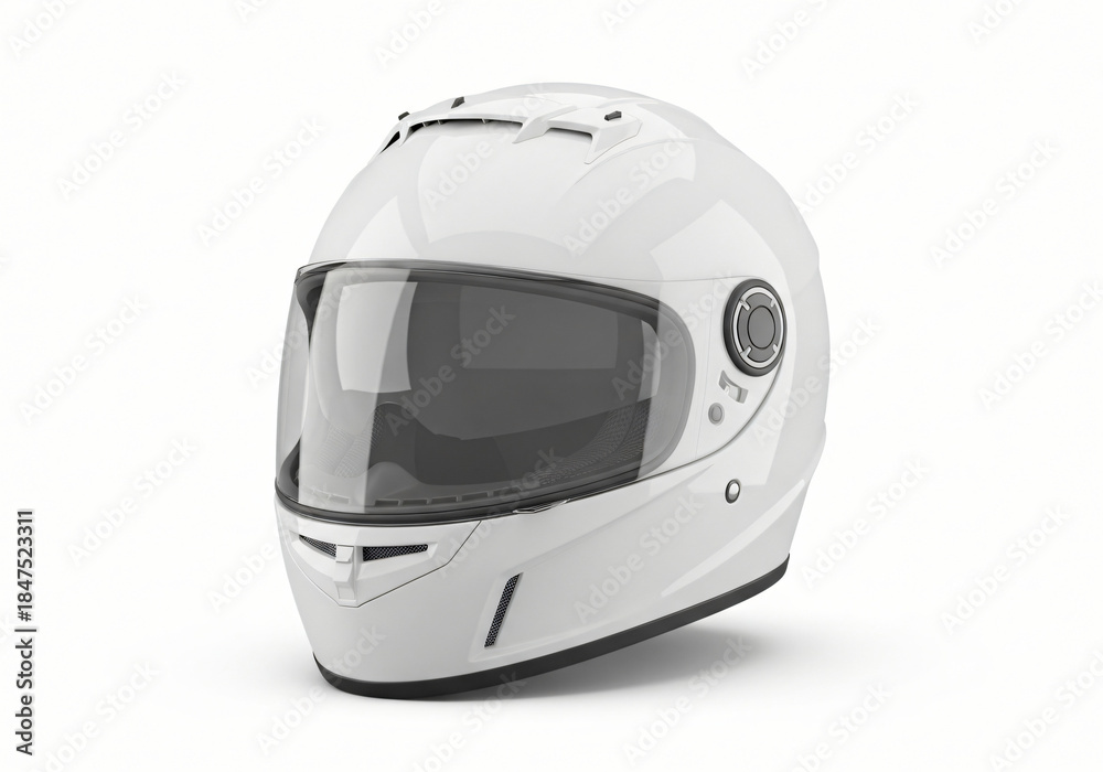 Fototapeta premium blank Motorcycle Helmet Mockup Isolated on White on white background