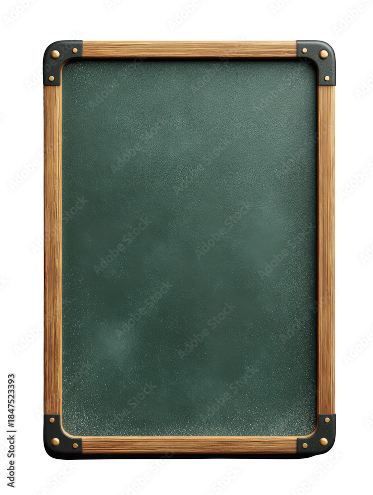 Fototapeta premium blackboard with brown wood frame isolated on white background. banner, chalk, wooden, school, blackboard, blackboard, board