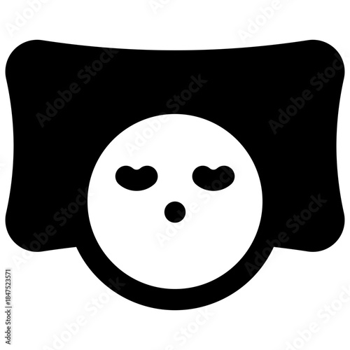 Sleep. Outlined stroke vector icon with black-filled details.