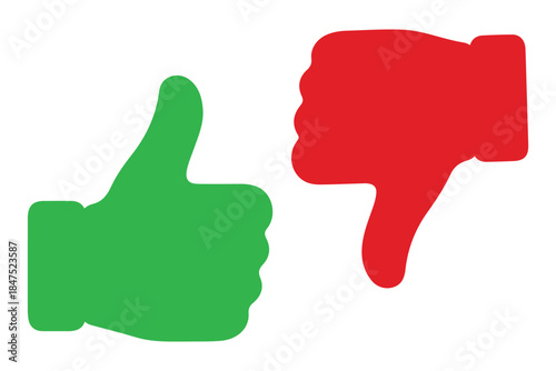 Dislike and like icon button. Thumbs up and thumb down icons in circle buttons shapes , Social media notification icons. emoji post reactions set. Vector illustration 