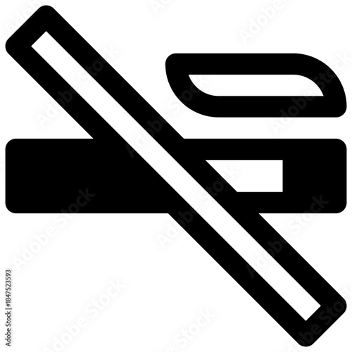 Quit smoking. Outlined stroke vector icon with black-filled details.