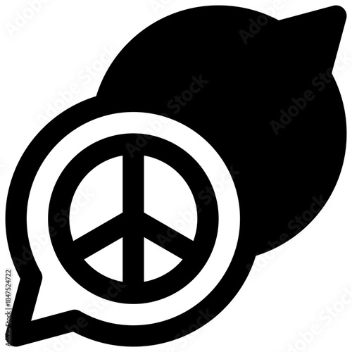 Peace talks. Outlined stroke vector icon with black-filled details.