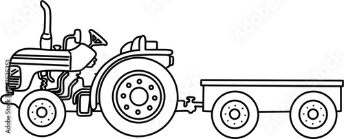 트랙터 트레일러 라인드로잉 색칠공부