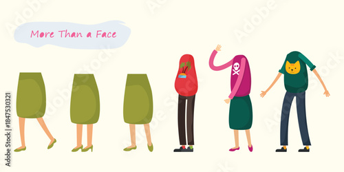 Diverse Cartoon People Expressing Emotion Through Body Language.