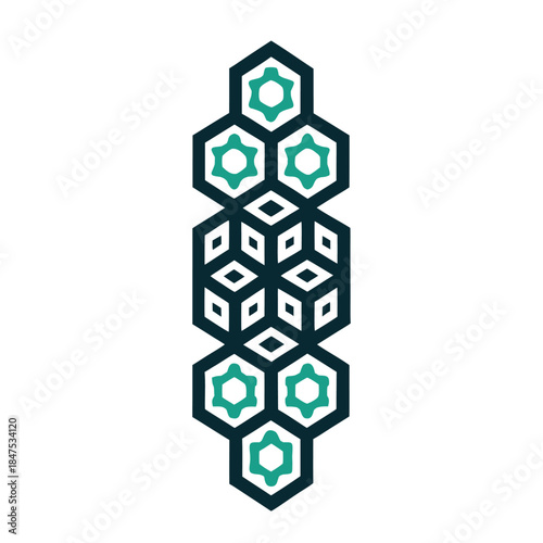 Modern Geometric Hexagon Cubes Pattern Vector