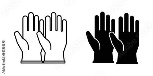 Pair of gloves in black and white