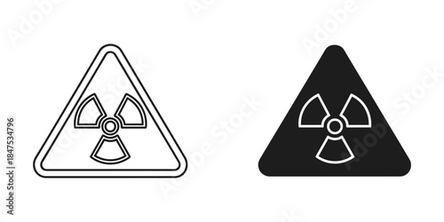 Warning signs indicating radiation