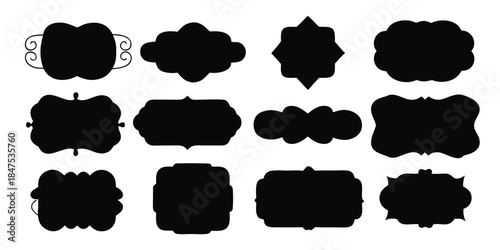 Vintage Label Badge Shapes Set – Decorative Frames, Retro Tags and Emblems