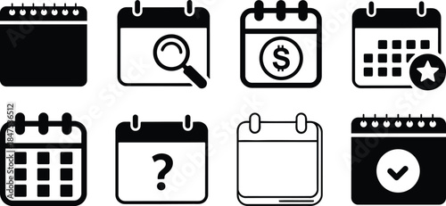Time, date and address icon. Clock, calendar and location elements for scheduling vector illustration. Useful date and address details for navigation symbol. Clean minimal layout for interface sign.