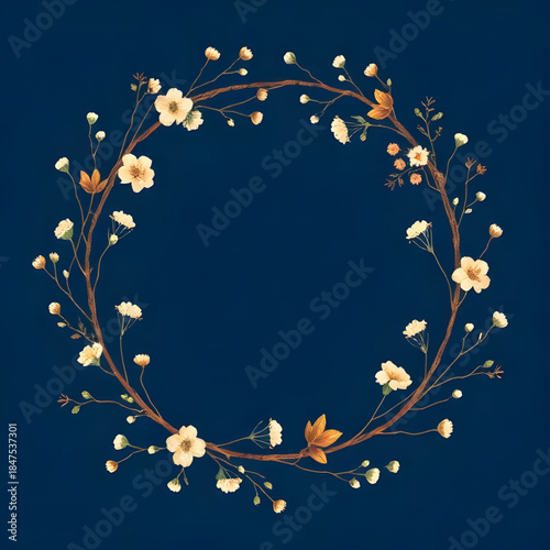circular, roundborder, floralwreath, ringframe, hoop, medallion, badge, emblem, crest, seal, laurel, symmetry, balanced, centerpiece, ornamentation, vintageframe, classicframe, elegantframe, decorativ