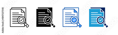 Audit icon set multiple style collection