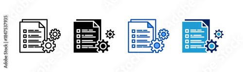 Standard Operating Procedure icon set multiple style collection