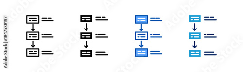 steps icon set multiple style collection