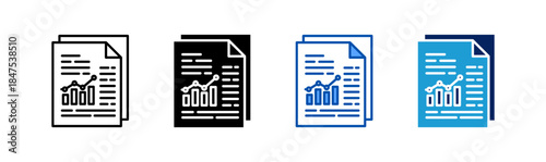 report icon set multiple style collection