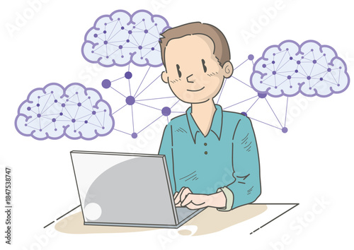 人工知能を使いこなす男性1