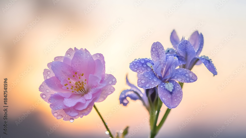 Obraz premium Purple Cosmos at Sunrise