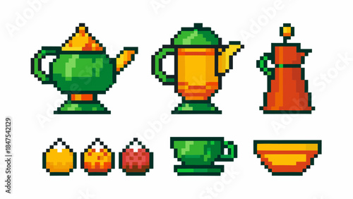 Teapot and cup silhouette combination, a clean vector symbol representing tea time, hospitality, and beverage service.