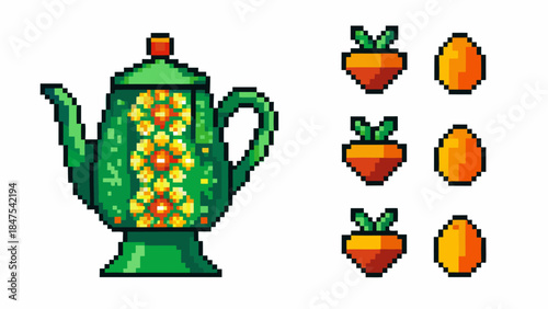 Beautiful teapot silhouette featuring delicate floral patterns, perfect for branding tea products or a cozy cafe.