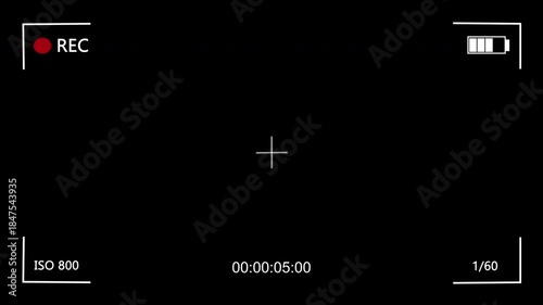 Digital camera viewfinder recording screen interface