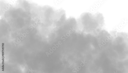 Rising Winter fog overlay border, soft gray mist cloud bottom edge transparent png for cold weather scene or landscape photo effects