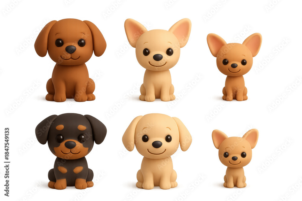 Obraz premium Adorable cartoon dogs illustration for children's decor and design projects