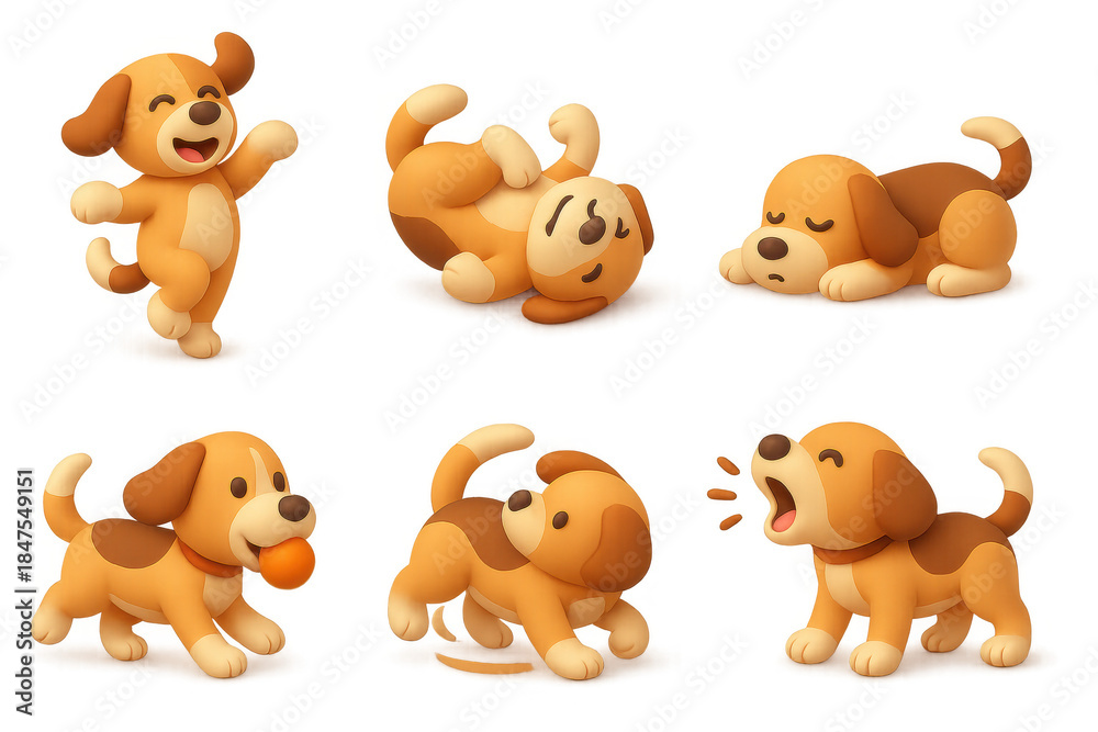 Fototapeta premium 2021 cute dog icon set for design and decoration