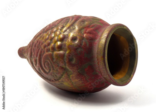 Souvenir Qvevri (Kvevri)  clay for drinking wine. Bas-reliefs in the form of a grapevine. Kvevri are earthenware vessels used for the fermentation, storage and ageing of traditional Georgian wine.