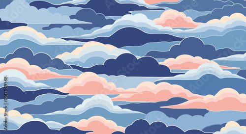 Modern Batik Mega Mendung Background