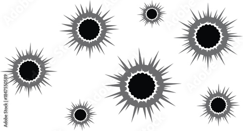 Collection of bullet holes Vector