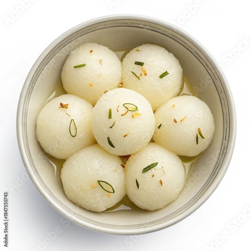 Top View of Indian Food Rasgulla Isolated on Transparent Background