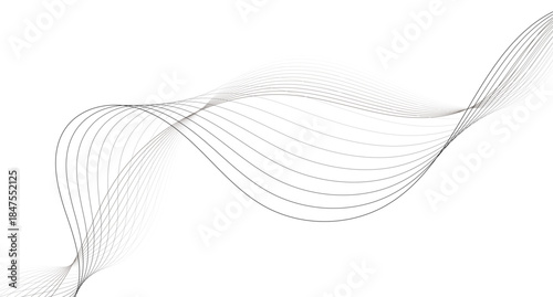 Minimalist Composition Wave Pattern of Intersecting Lines Oscillations, Interweaving Abstract Contours to Create a Sense of Rhythmic Kinetic Motion.