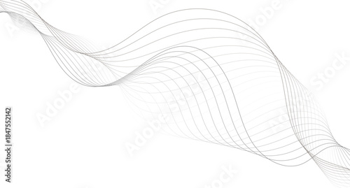 Minimalist Composition Wave Pattern of Intersecting Lines Oscillations, Interweaving Abstract Contours to Create a Sense of Rhythmic Kinetic Motion.