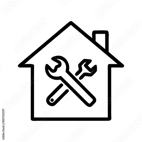 A home repair icon bold outline vector illustration design