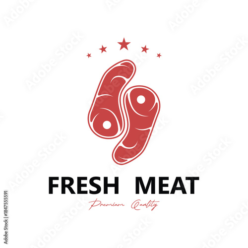 fresh meat logo vector design. Meat store emblems logo