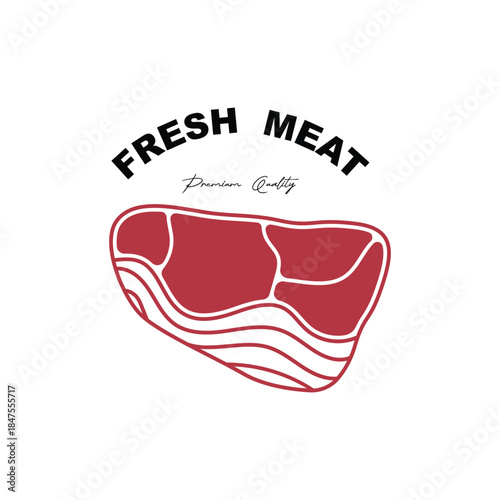 fresh meat logo vector design. Meat store emblems logo