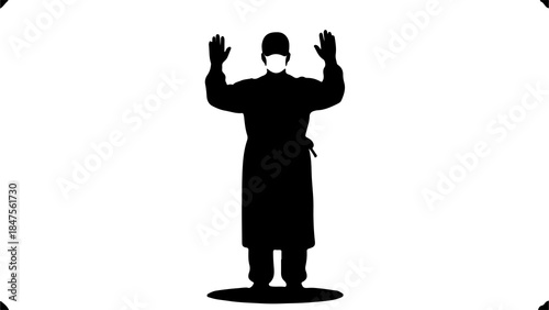 Medical worker in protective gear with transparent background