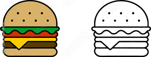 Cheese burger Fast Food Icon
