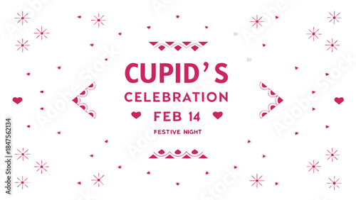 A minimal scattered star valentine design for cupid's celebration on february 14th with festive night theme