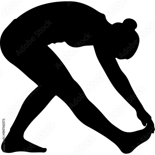 Person stretching exercise with transparent background