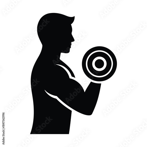 Bicep curl arm training silhouette icon