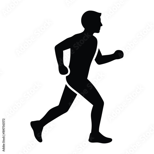Jogger running silhouette of a man exercising