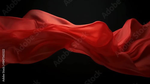 Red flowing fabric against a dark, contrasting background.