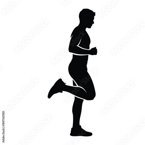 Jogger runner silhouette in profile