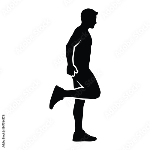 Runner profile silhouette in profile