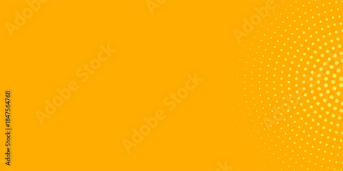 Elegant Yellow halftone pattern. Retro comic gradient background. Bright orange pixelated dotted texture overlay. Cartoon pop art faded gradient pattern.