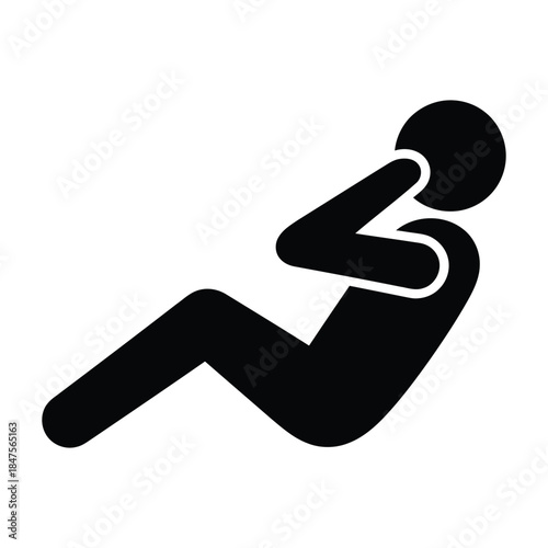 Sit-up exercise silhouette of a person performing abdominal crunches
