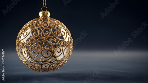 Elegant Gold Glitter Christmas Ornament