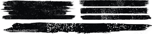 Grunge Paint Roller . Vector brush Stroke . Distressed banner . Black stripes isolated. paintbrush edge collection . Modern Textured shape . Dry border in Black . Bulge lines