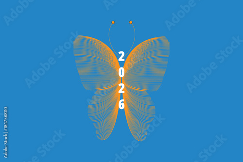 2026 design vector with butterfly shape 