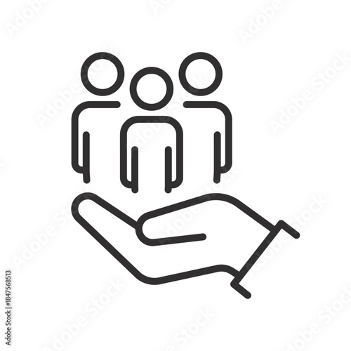 Inclusion icon, social equity, gender or culture diversity, thin line symbol , editable stroke vector illustration eps 10